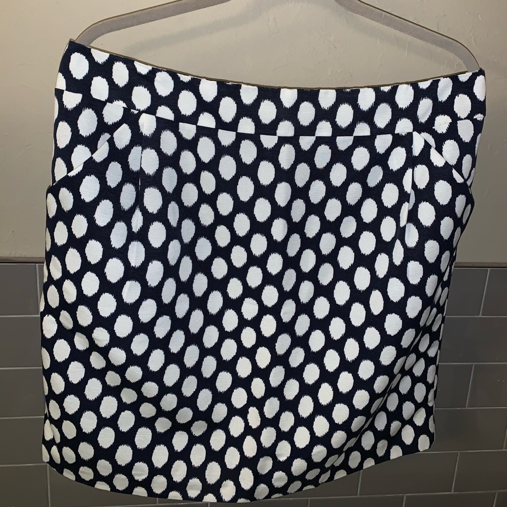 Ann Taylor Loft Navy Polka dot skirt